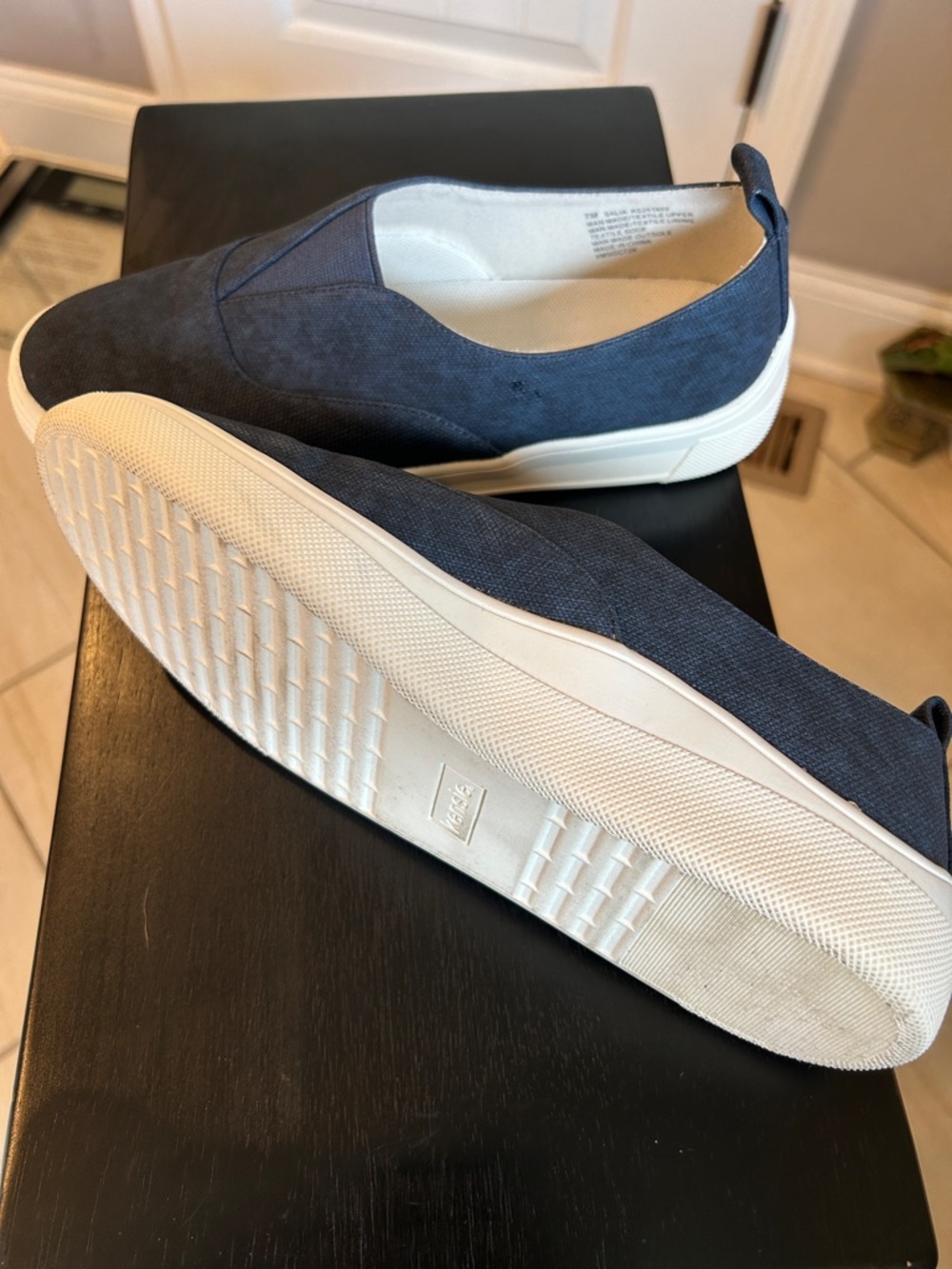 Kensie women’s Navy Canvas Slip-On Sneakers - Picture 3 of 4